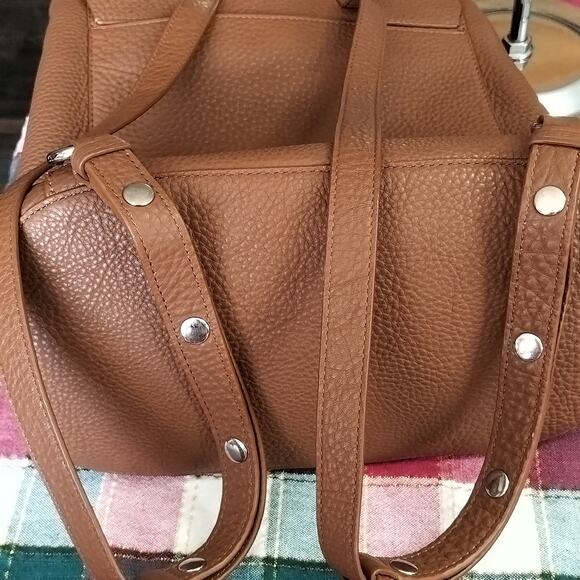 4755) Rebecca Minkoff Darren Signature Leather Backpack in Tobacco color - Picture 12 of 13